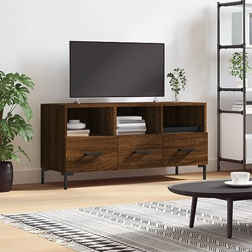 Iiaky Mueble de TV Madera de ingeniería marrón Roble 102x36x50 cm Mesa De TelevisióN - 829043