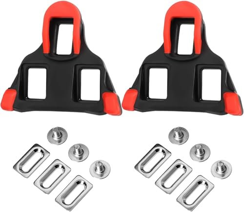 Cuilane Premium SPD Cleats for Cycling Shoes, Compatible with Shimano SPD SL Cleats, Durable, Anti-Slip, High-Performance Pedal Cleats for Road and Indoor Bikes, Red