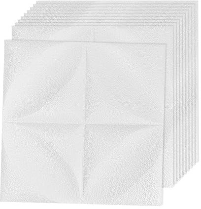 3D Tapete Wandpaneele Selbstklebend Ziegel,3D Ziegel Tapete,Steinoptik Tapete Wasserdicht Wandaufkleber,10 Stücke 30 * 30CM,DIY Wandtapete,Geeignet für Schlafzimmer,Wohnzimmer (Weiß-01, 30x30)