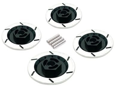 Für Tamiya Für Tt-01 94123 1/10 RC On Road Für Rennwagen 4PCS 12mm Aluminium Legierung Bremsscheibe Felge Box Hex Adapter RC Zubehör(Black)