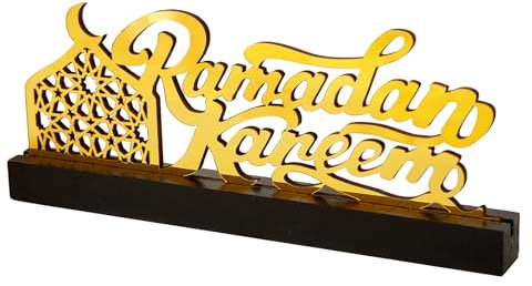 Bseical Ramadan - Décoration de table - Aïd Mubarak - Décoration islamique - 30,5 cm de longueur et 12 cm de hauteur (C)