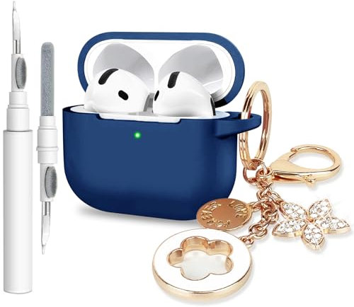 Funda para Airpods 4 de Apple, funda para VOTILE Airpods 4 2024, funda de silicona para iPod, 4 auriculares, accesorios inalámbricos, fundas de carga, llavero brillante para Airpods, iPods de 4ª