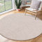 the carpet Natal Moderner einfarbiger Teppich Wohnzimmer, für die Küche geeignet, schmutzabweisend, Beige, 80 cm Rund