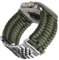 BINLUN Kompatibel mit Apple Watch Armband 49mm Geflochten 550 Paracord Stahl Sport Armbänder Kompatibel mit iWatch Ultra Ultra2 Herren Damen(Armeegrün-Silber)