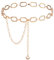 TIESOME Metal Link Chain Belt, Adjustable Chunky Thick Waist Link Belt Women Waist Chain for Jeans Dresses(Gold)