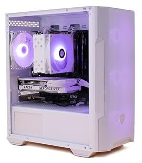 MW Gaming PC Intel Luna 5T White • 10 Core 14400F • RTX 4060 Ti 8GB DDR6 • 32GB 3200MHz Memory • 1TB NVME SSD • White Mesh RGB Gaming Computer • 1200 Mbps WiFi • Windows 11