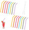 16 Pièces Pailles en Silicone Réutilisable Pailles à Boire avec 2 Brosses Paille Silicone pour le Café, les Boissons Froides