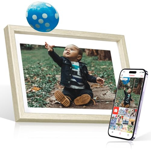 Rollei Smart Frame WiFi 108 Elektronischer Digitaler Bilderrahmen Frameo | WLAN Digital Photo Frame 10 Zoll 1280x800 IPS Touchscreen 32GB Holzoptik Fichte Digitaler- Bilderrahmen-Frameo-Digital-Frame