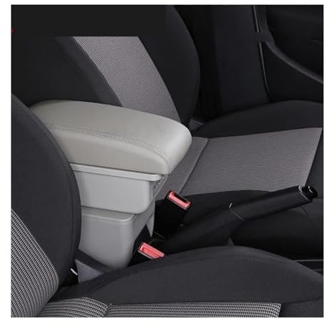 Aufbewahrungsbox für die Autoarmlehne, für Seat, für Ibiza 6j, für Ibiza 6L, Armlehnenbox zur Aufbewahrung von Inhalten mit Getränkehalter, USB-Mittelkonsole (C2 Black Line, kein USB) (B5 Grey 3usb)