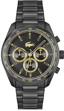 Lacoste DREI-Zeiger-Uhr für Herren, Silber-weißes Stahlarmband