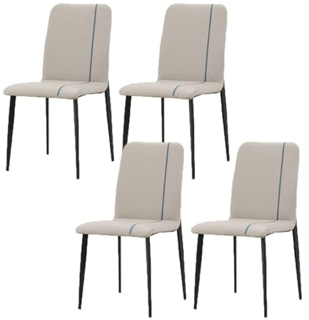 YDkjwjw Set Aus 4 Minimalistischen Esszimmerstühlen, Sitzfläche Aus Weichem Kunstleder, Ergonomische Rückenlehne, Ideal for Sitzgelegenheiten In Küche(Light Gray)