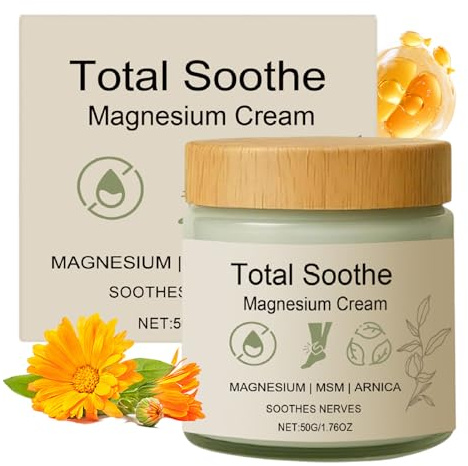 Total Relief Magnesium Cream,Fast-Absorbing Non-Greasy Magnesium Cream with Arnica & MSM,Arnica Balm for Restless Legs Hands Knee Joints