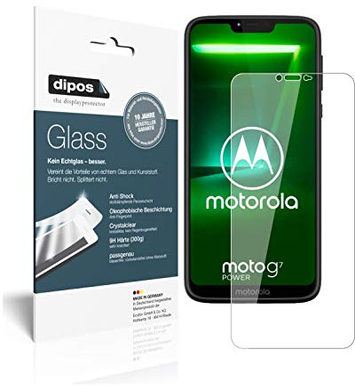 dipos 2x Displayschutzfolie 9H klar für Motorola Moto G7 Power | Bricht und splittert nicht, kein Echtglas, Anti-Shock, passt perfekt, kratzfest, blasenfrei, hüllenfreundlich, selbstklebend