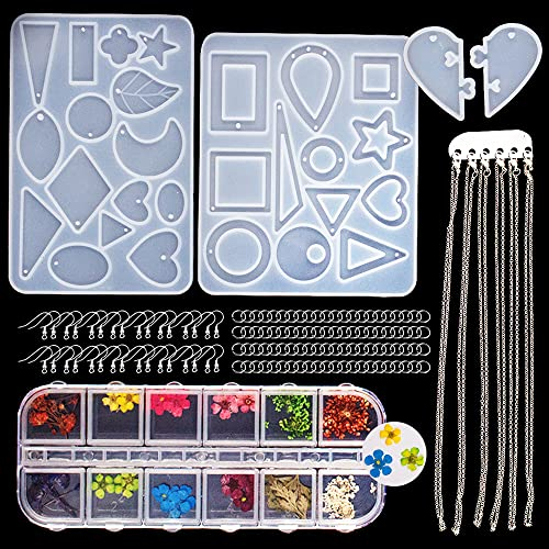 252-tlg. Resin Harz Gießharz Silikonform Gießform,Harz Formen DIY Silikon Schmuck Silikonform Epoxidharz Set,Resin Formen Set für Anhänger Halskette Ohrringe-DIY Basteln Set für Schmuckherstellung