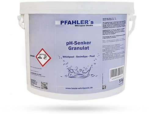 pH Senker Granulat für Whirlpool und Pool pH Minus zur Regulierung des pH Werts Spa Wasserpflege 5 kg