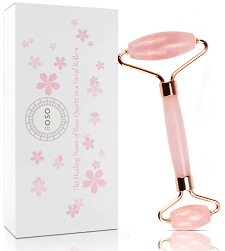 M.Y.L. Jade Roller - Gua Sha - Rullo Massaggiatore Viso e Collo. Autentico Quarzo Rosa.Ideale x Cura Della Pelle