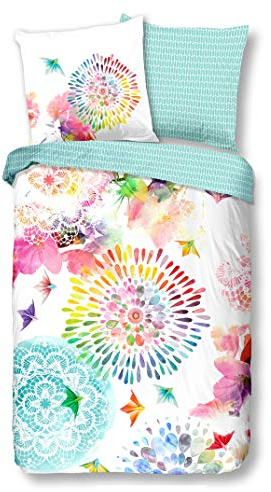 Traumschloss Comfort Flanell Bettwäsche »Lucina«, Bunte Mandalas auf weißem Hintergrund, 135x200 & 80x80, 100% Baumwolle, wärmend & kuschelig, mit Reißverschluss bestehend aus Kissen und Bettbezug