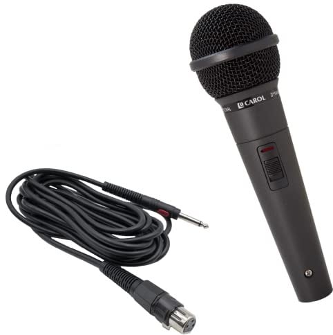 CAROL GS-56 Cardioid Dynamic Microphone Vocal for Presentation & Home Studio, Shock Absorber Effect, Reducing Vibration Noise, Extremely Wide Sound Range with 14.8ft XLR to 1/4(6.35mm) Cable