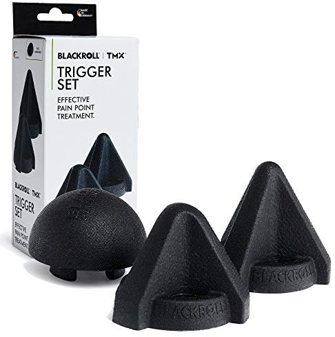 BLACKROLL® TRIGGER SET (3-teilig), Triggerpunkt-Massagegeräte zur Behandlung punktueller Verspannungen, handliche Faszien-Massagegeräte mit Griff, ideal für Reisen, Made in Germany, Schwarz
