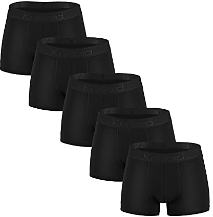 KNITLORD Lot de slips en bambou pour homme - Respirants et doux - Multicolore, Noir - Lot de 5, L