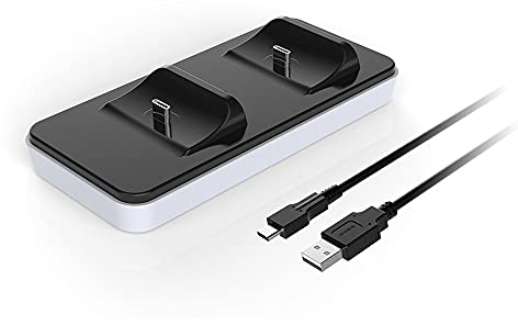 RAPTOR-GAMING Gaming Ladestation Playstation 5 USB-C Anschluss RG-CS200-LT Schwarz-weiß