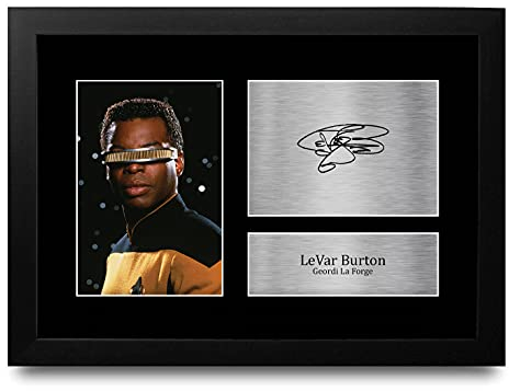HWC Trading FR A4 LeVar Burnton Star Trek Geordi La Forge Geschenke Gedruckt Signiert Autogramm Bild Für Fernsehshow Fans - A4 Framed