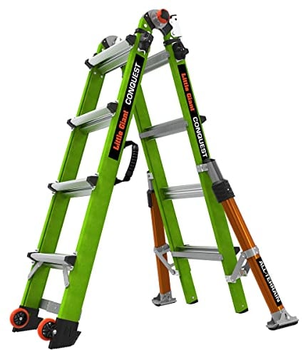 Little Giant Ladder Systems Conquest 2.0 All-Terrain, M17, 5,2 m, Multipositionsleiter mit verstellbaren Auslegern, Fiberglas, Typ 1A, 136 kg Gewichtsklasse (17107-001)