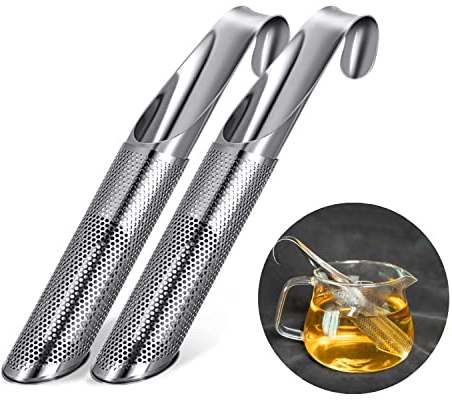 NIUQIGE Lot de 2 infuseurs à thé en acier inoxydable 304 pour thé en vrac - En acier inoxydable - Réutilisables