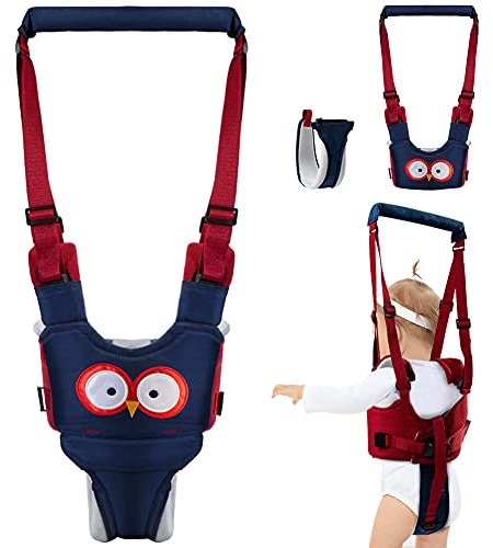 HINATAA Arnés de Seguridad Bebe, Arneses Tirantes, Arnés Ajustable 4 en 1, Ayuda Para Aprender a Andar Arnés Para Caminar Desmontable Para Niños Pequeños Para Bebés de 6 a 36 Meses (búho)