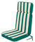 1-Stück Stuhlauflagen für Gartenmöbel Sitzpolster für Hochlehner, Gartenmöbelauflagen, Gartenstuhl-Auflage - 120 x 50 x 5 cm - Grün mit Beigen Streifen