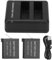 Caricabatteria per Fotocamera, Caricabatteria con Interfaccia USB con 2 Batterie per Fotocamera, Caricabatteria a Doppio Slot a Ricarica Rapida Compatibile per Batteria GoPro Hero 4