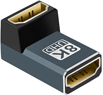 Twozoh 8K HDMI Koppler, HDMI 2.1 Buchse auf Buchse Adapter Um 90° Abgewinkelt, unterstützt 8K@60Hz, 4K@120Hz 1080p