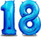 envami® Palloncini Compleanno 18 Anno Blu 101 CM - Palloncino Numero 18 - Numeri Gonfiabili Compleanno - Decorazioni Compleanno - Palloncino 18 Anno Compleanno - Vola con l'Elio