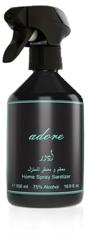 Arabian Oud Home Spray ADORE 500 ml | Parfum d'intérieur | Mûre, fleur de violette, bois de santal | Senteur fruitée, florale et musquée.