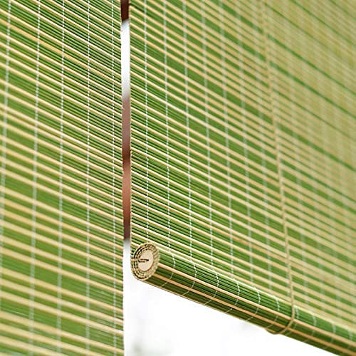 Natürliche Bambus-Rollo Raffrollo,Grün Bambusrollo,Holzrollo Jalousie,Sonnenschutz und Sichtschutz Rollo Seitenzugrollo,für Fenster Wohnzimmer Pavillon Teestube,Anpassbar (W100xH130cm/39x51in)