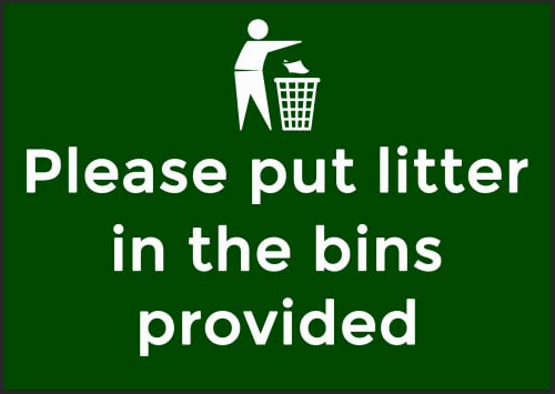 Please put litter in the bins provided safety METAL SIGN OUTDOOR GATE WALL FENCE FARM (Aluminium A5 (200x150mm) Approx)