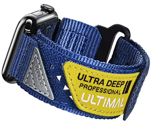 Ultimal, Cinturino sportivo compatibile con Apple Watch da 38, 40, 41, 42, 44, 45 mm, in nylon morbido, traspirante, con design con velcro, per iWatch serie 8, 7, 6, 5, 4, 3, 2, 1, SE, 38MM/40MM/41MM