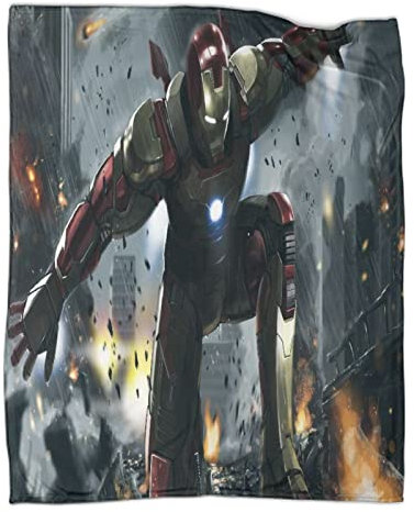 Iron Man 3D-Druck Flanelldecke Warm Super Weiche Decke Kinder Und Erwachsene Plüschdecke Flauschig Plüsch Wohndecke Fleece Tagesdecke Decke Für Sofa Und Bett 50x60inch(127x152cm)