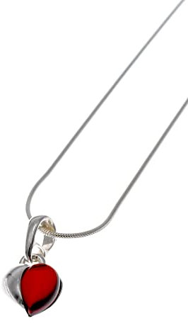 MyBer® Anhänger Pendant Bernsteinanhänger Herzform Schmuck Damen silber 925 PMBER86_P1213CH