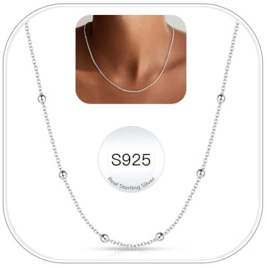 FUNEIA 925 Sterling Silber Kette Damen Silberkette ohne anhänger Halskette | Verstellbare silberketten Breite von 0,75/1/1,2/1,3/1,5 Dünn Wasserfest Silberne Kette Lange 40cm/45cm/50cm/55cm Schmuck