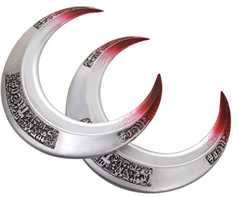 BaronHong 2 Pieces/Set Moive Moon Darts Weapon PU Foam Machete Sickle Superhero Pretend CosPlay Props Halloween Costume(silver,M)