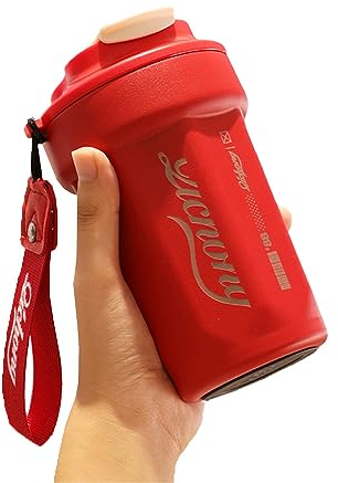 Tazza Termica da Viaggio 480 ml, Isolata Sottovuoto a Doppia Parete, Mug da Caffè 100% a Prova di Perdite in Acciaio Inox 316, Thermos per Bevande Calde e Fredde (Rosso)