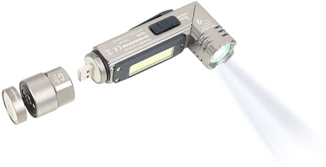 TROIKA Taschenlampe/Knicklampe, multifunktional: Arbeits- und Sicherheitslicht – ECO KNICKLICHT PRO – 5 Leuchtfunktionen – um bis zu 90° abknickbar – Kunststoff, Aluminium – titanfarben Original