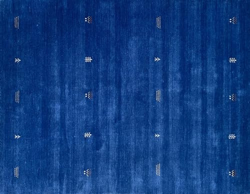 WAWA TEPPICH Handgewebter Wollteppich Blau 160x230 cm