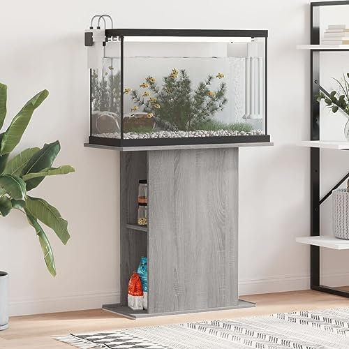 Festnight Aquarium Unterschrank mit Stauraum Aquariumständer 36 x 75 x 72.5 cm Aquariumschrank mit Fächer Grau Sonoma Aquarium Mit Unterschrank Aquarium Stand Aquarium Tisch Ständer für Aquarium Holz