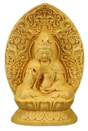 Ulalaza Estatua de Buda de boj, Tallas de Madera Maciza, Caja de casillero Tallada, decoración de Escultura