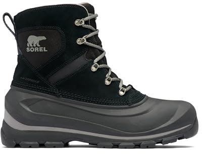 Sorel Buxton Lace Boot WP, Stivali da Neve Impermeabili, Uomo, Black/Quarry 2024/2025, 42.5 EU