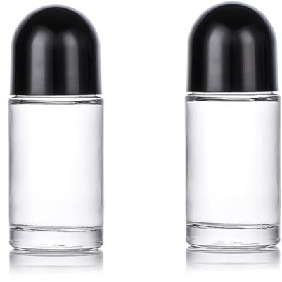 LJJCSFF 2pcs 50ml Clear Glass Roller Bottles For Oils Perfume Bottles Empty Refillable Roller Empty Rollerball Bottles For Essential Oils
