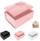 Geschenkbox mit Deckel,33x25x12.5cm,Rosa Geschenkverpackungskasten mit Grußkarten,Gift Box,Geschenkverpackungsboxen für Vatertag, Muttertag, Weihnachten, Ostern, Valentinstag, Geburtstage und mehr