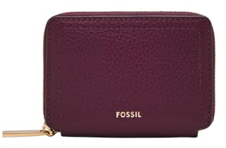 Fossil Porte-cartes zippé Logan, en cuir LiteHide™, pour femme, SL10045519